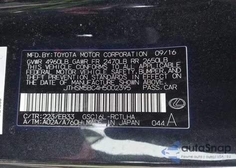 2017 Lexus Rc 300 z USA, uszkodzony, nr VIN JTHSM5BC4H5002395